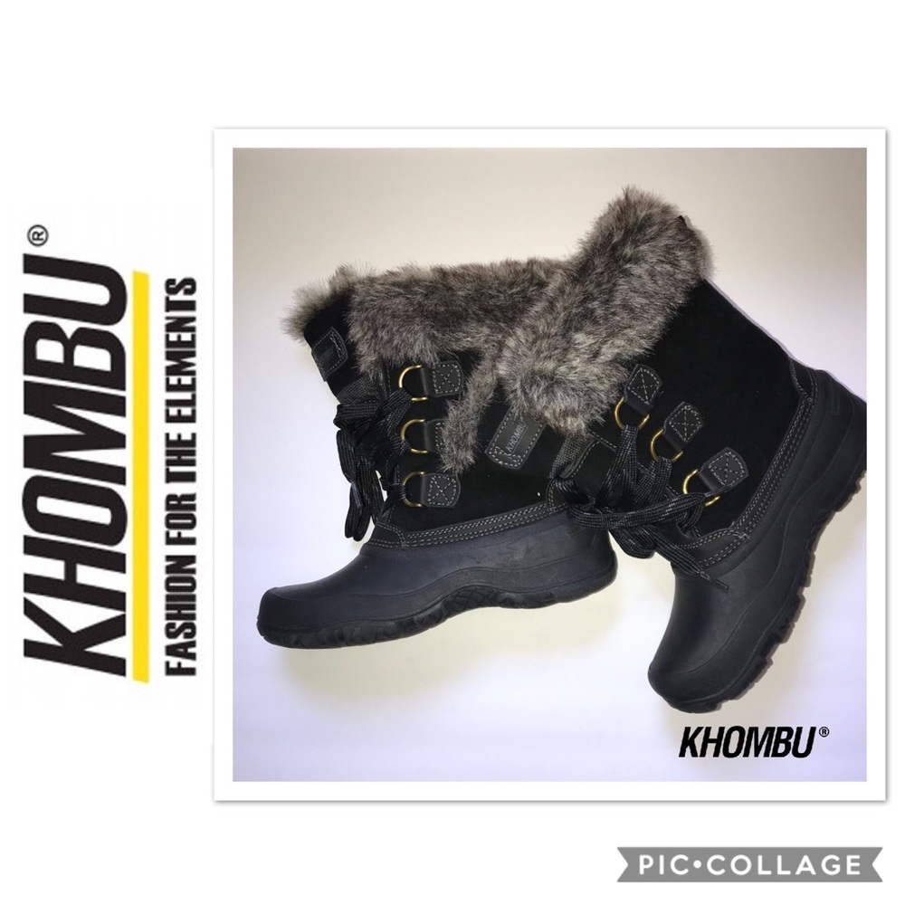 KHOMBU WATERPROOF FAUX FUR WINTER ANKLE BOOTS